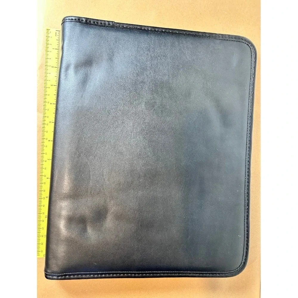 Samsill Professional Zippered Portfolio Padfolio Organizer Black‎ Faux Leather